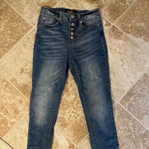 Indigo rein button fly jeans